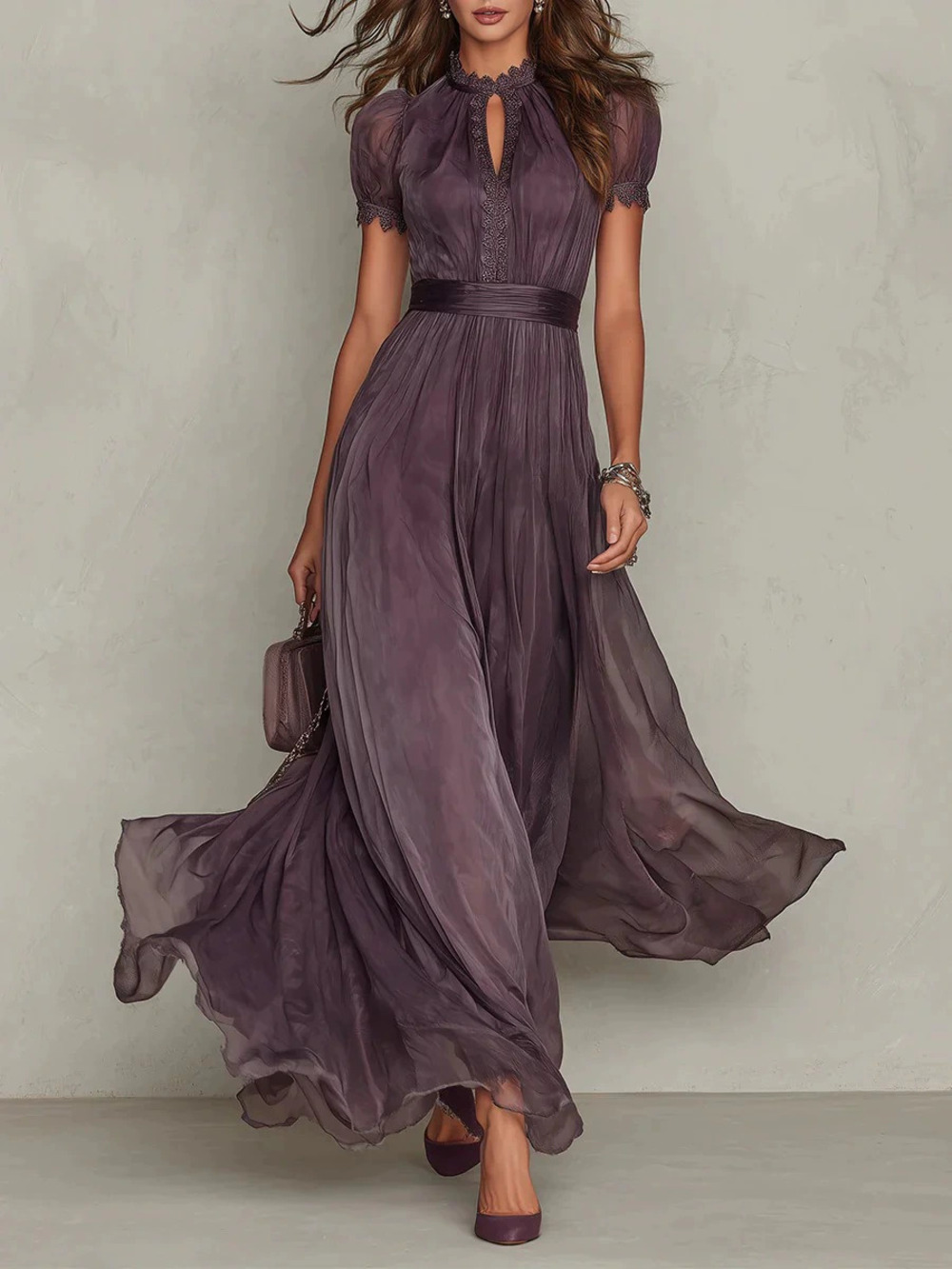 H&M Spring Floral Ruffle Waist Dress